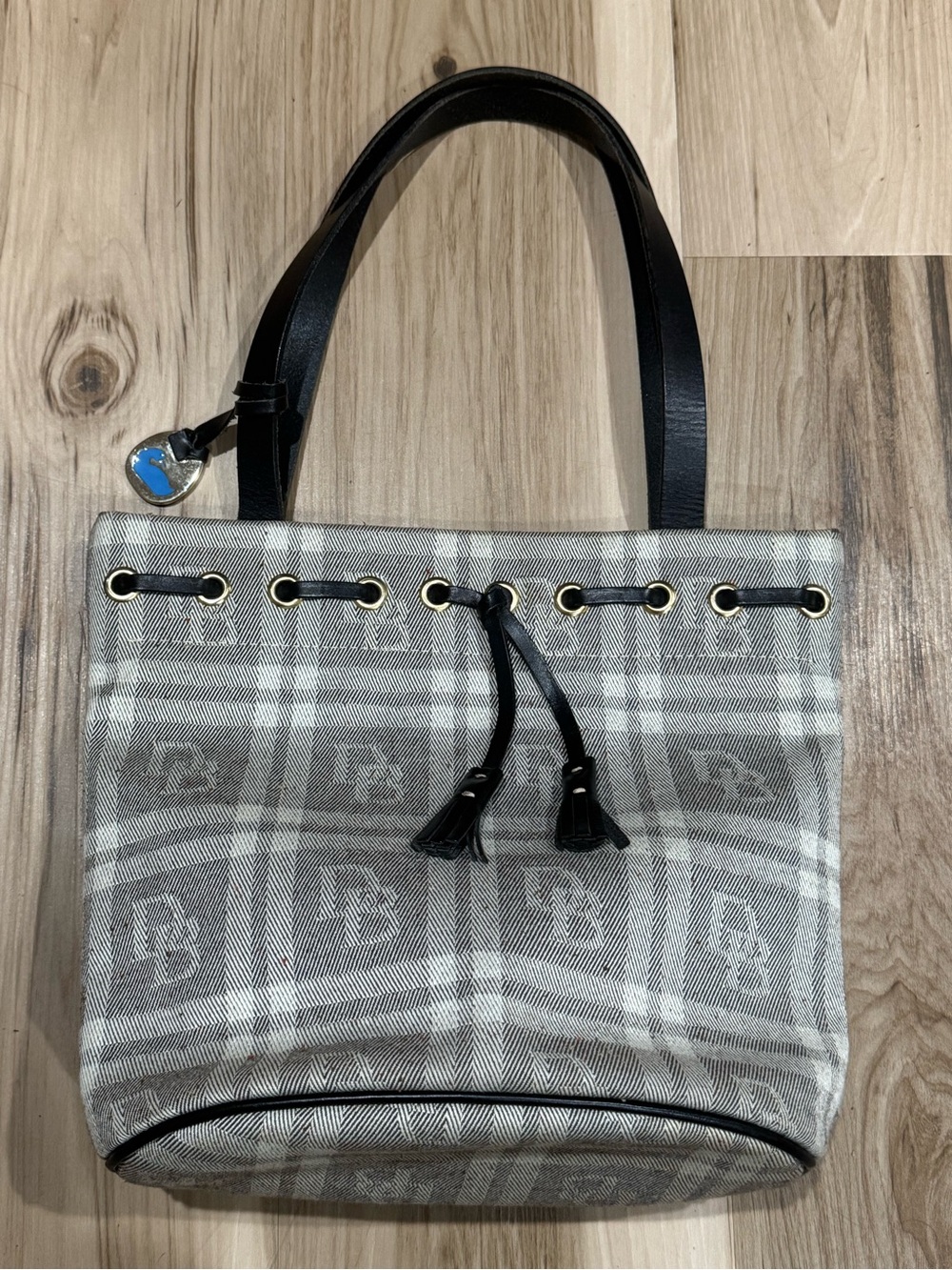 Dooney & Bourke Signature Plaid Bucket Shoulder Bag
